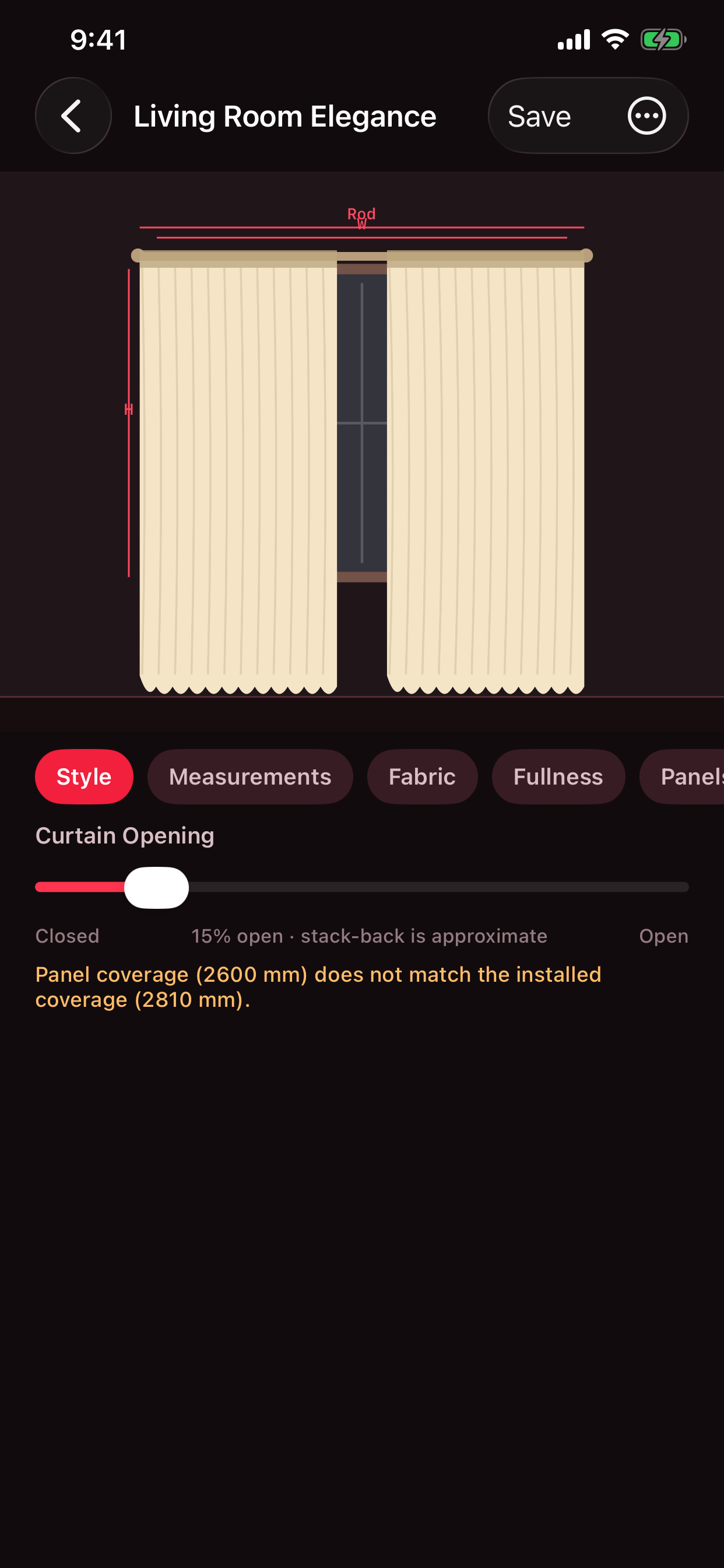 Curtain studio with live preview
